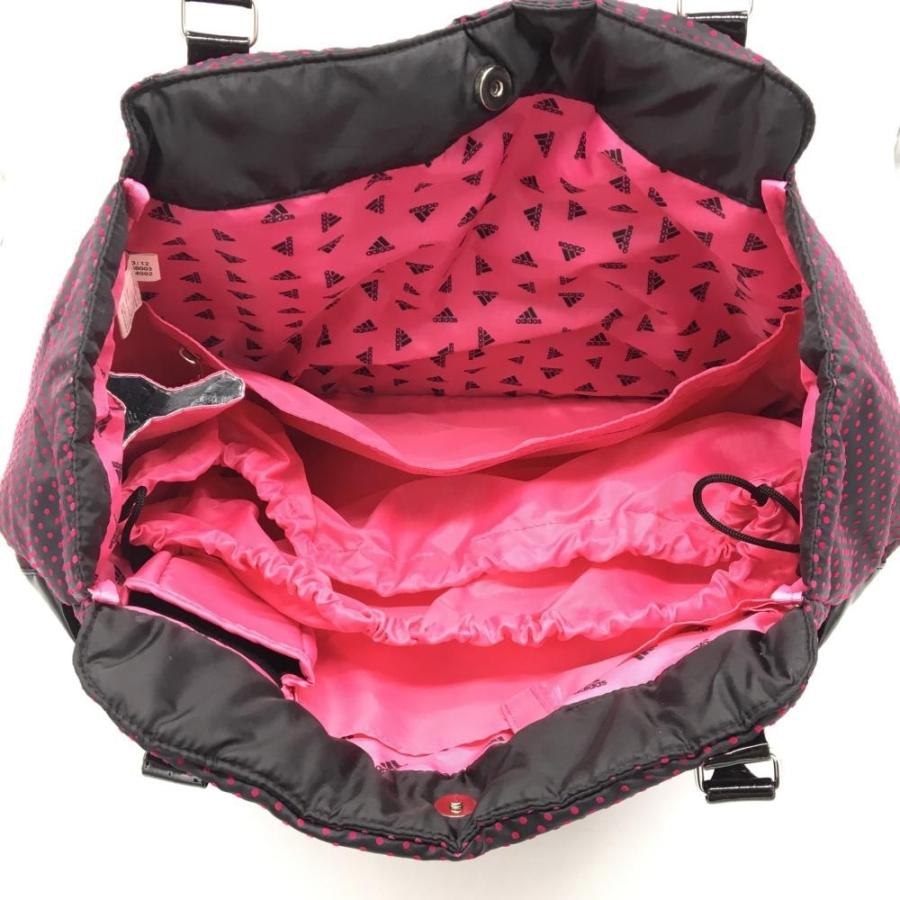 40%OFF価格／(美品)adidas アディダス ビックトートバッグ 黒×ピンク