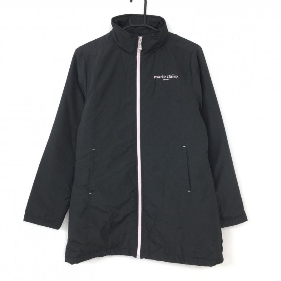 新品】marie claire マリクレール 中綿ジャケット 黒 ロゴ刺しゅう