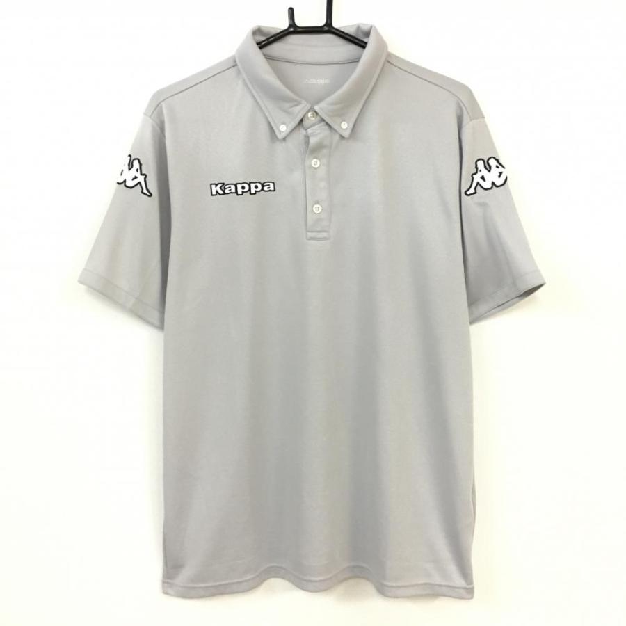 50%OFF価格／(美品)Kappa カッパ 半袖ポロシャツ ライトグレー ボタン