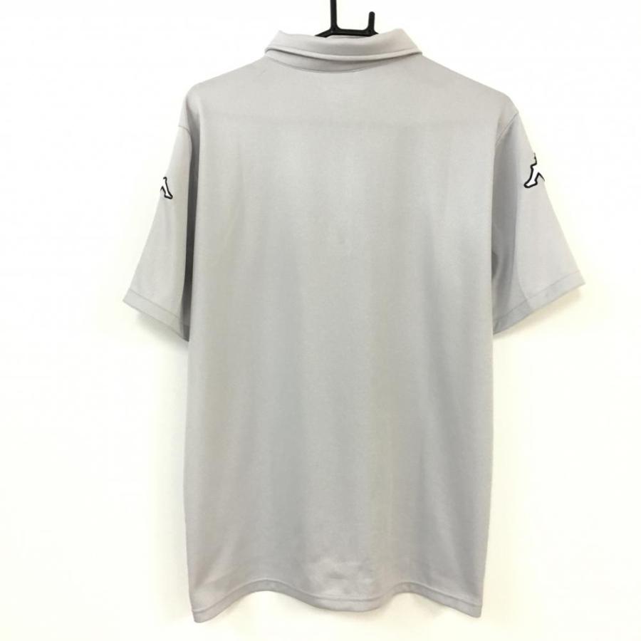 50%OFF価格／(美品)Kappa カッパ 半袖ポロシャツ ライトグレー ボタン