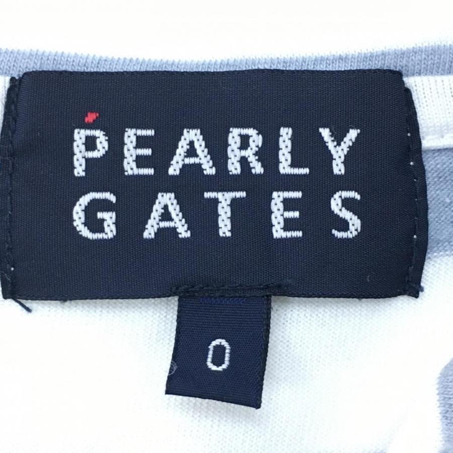 PEARLY GATES（パーリーゲイツ） 半袖ポロシャツ 白×ライトグレー