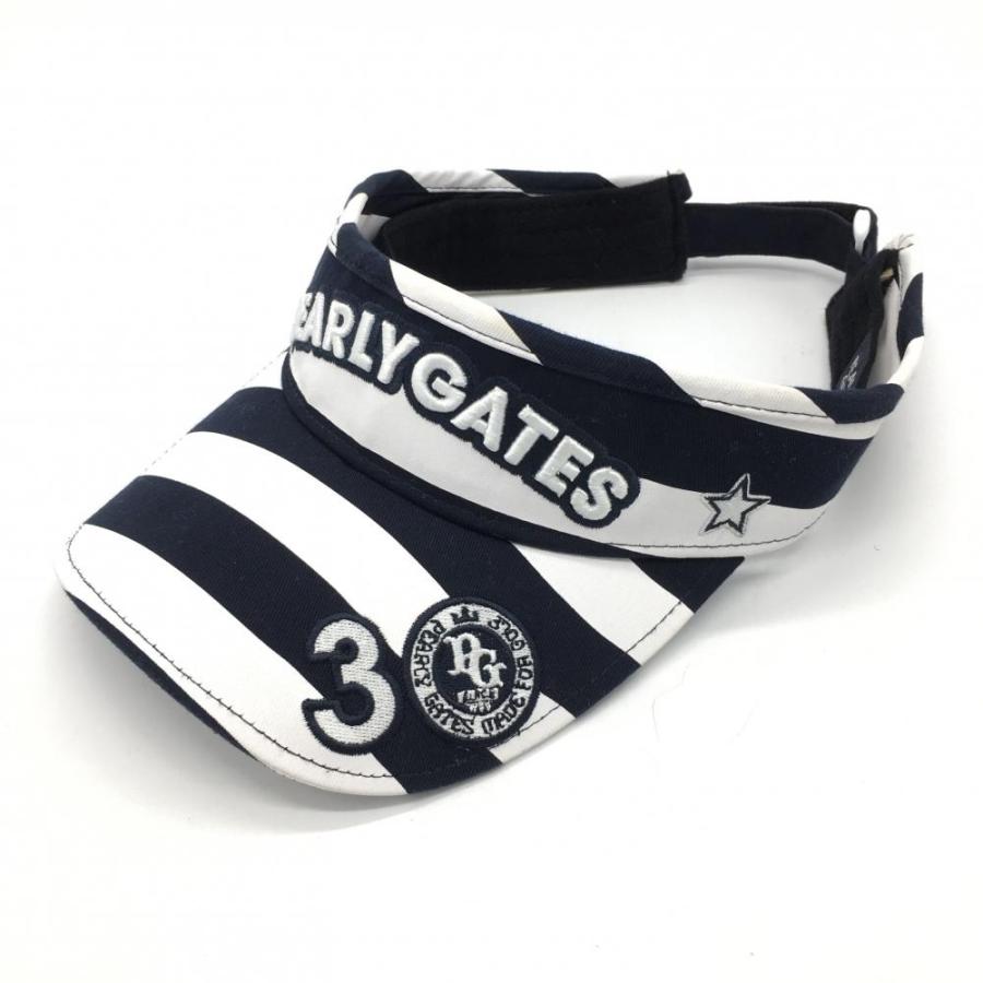 PEARLY GATES バイザー ホワイト×ネイビー ゴルフ ☆40%OFF価格☆PEARLY GATES パーリーゲイツ サンバイザー ネイビー×白