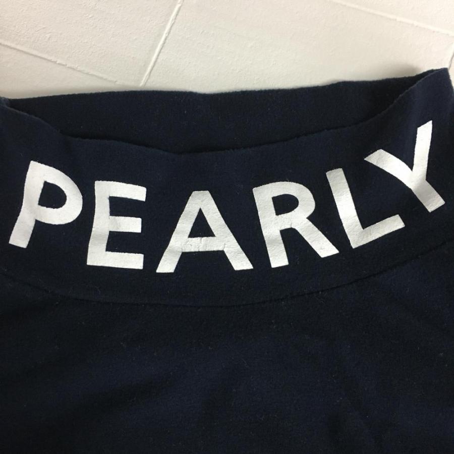 PEARLY GATES パーリーゲイツ 長袖ハイネックシャツ ネイビー×白
