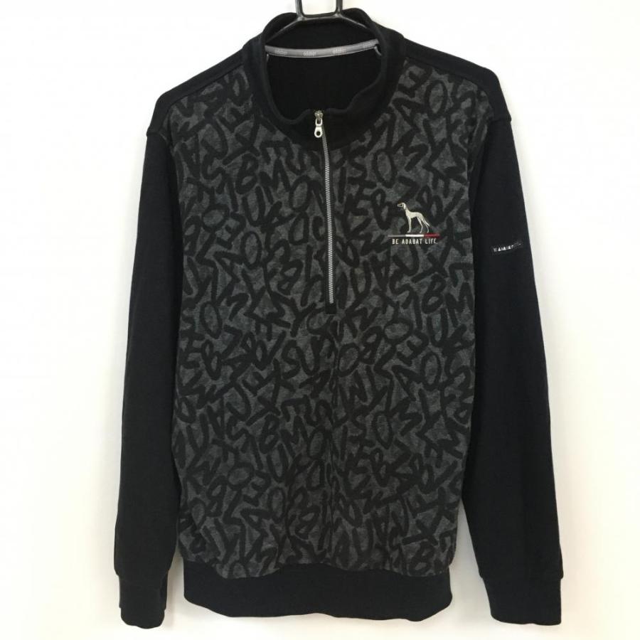 adabat (アダバット)長袖シャツ 黒 10%OFF価格／adabat アダバット 長袖ハイネックシャツ 黒×グレー プル