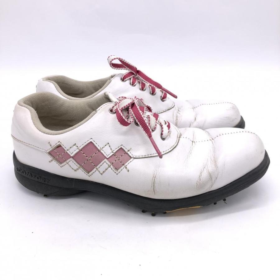 FootJoy レディース ゴルフシューズ 23.5 ホワイト ピンク 超美品 FootJoy（フットジョイ） ゴルフシューズ 白×ピンク 98508J レディース