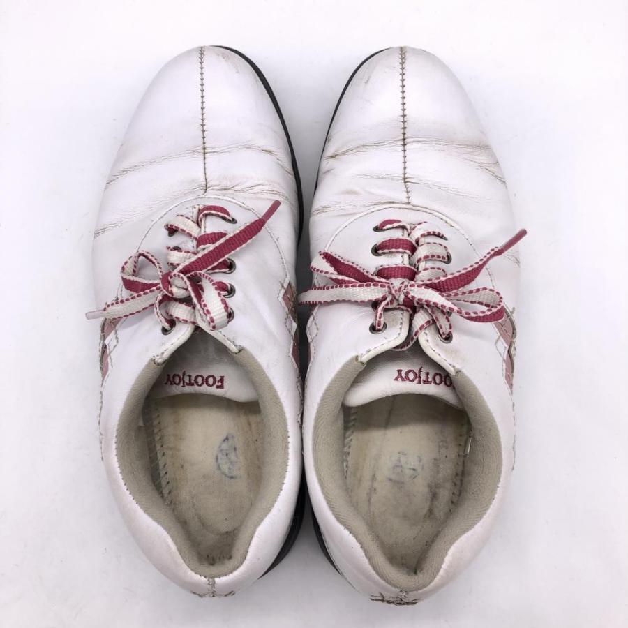 FootJoy レディース ゴルフシューズ 23.5 ホワイト ピンク 超美品 FootJoy（フットジョイ） ゴルフシューズ 白×ピンク 98508J レディース