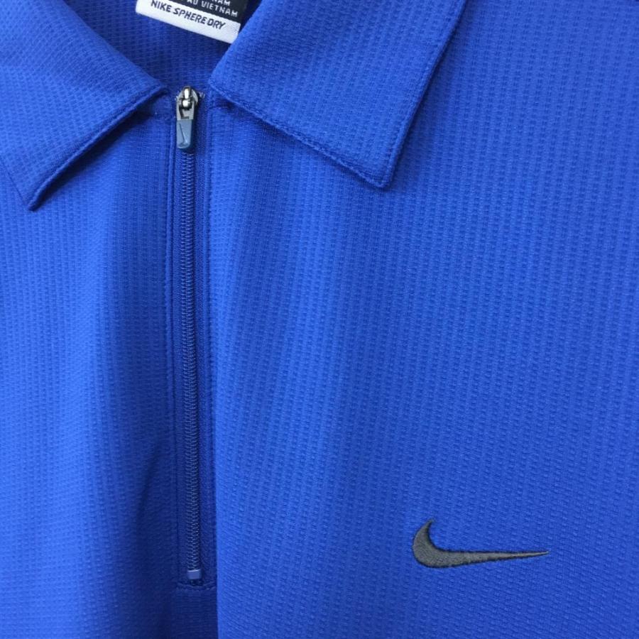 NIKE（ナイキ） 半袖ポロシャツ ブルー 織生地 SPHERE DRY ハーフ 