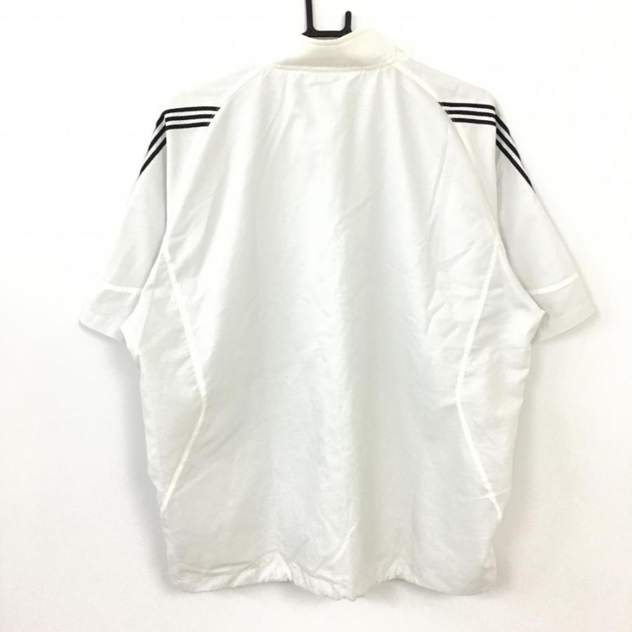 15%OFF価格／adidas アディダス 半袖ブルゾン 白×黒 蓄熱裏地 ハーフ