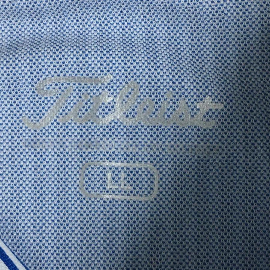 超美品】TITLEIST タイトリスト 長袖ポロシャツ ブルー×白 ストライプ 