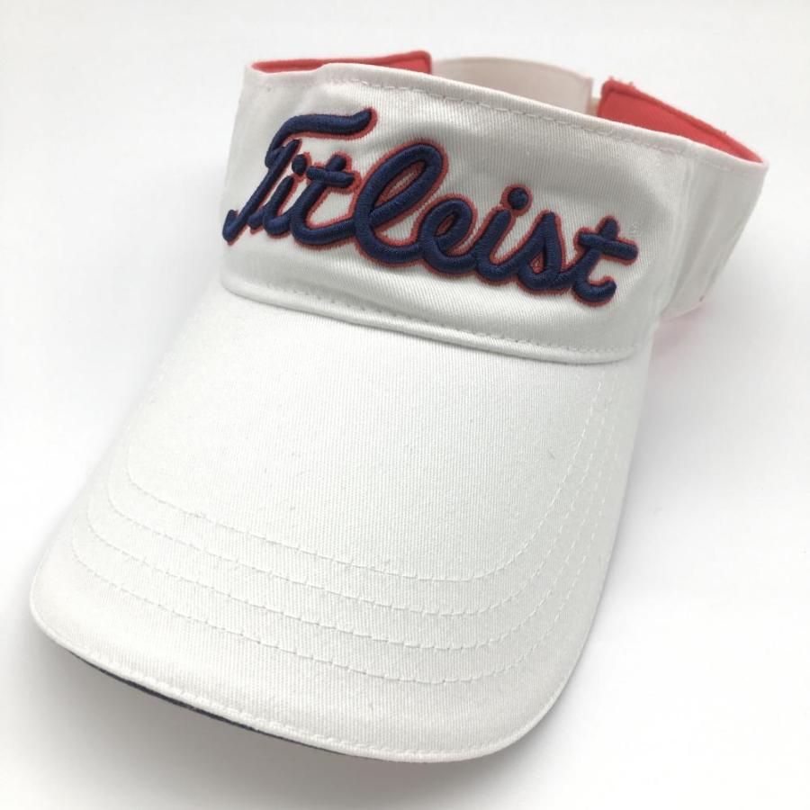 新品タグ付き　ホワイトバイザー Titleist（タイトリスト） サンバイザー 白×黒 光沢 ロゴ刺しゅう