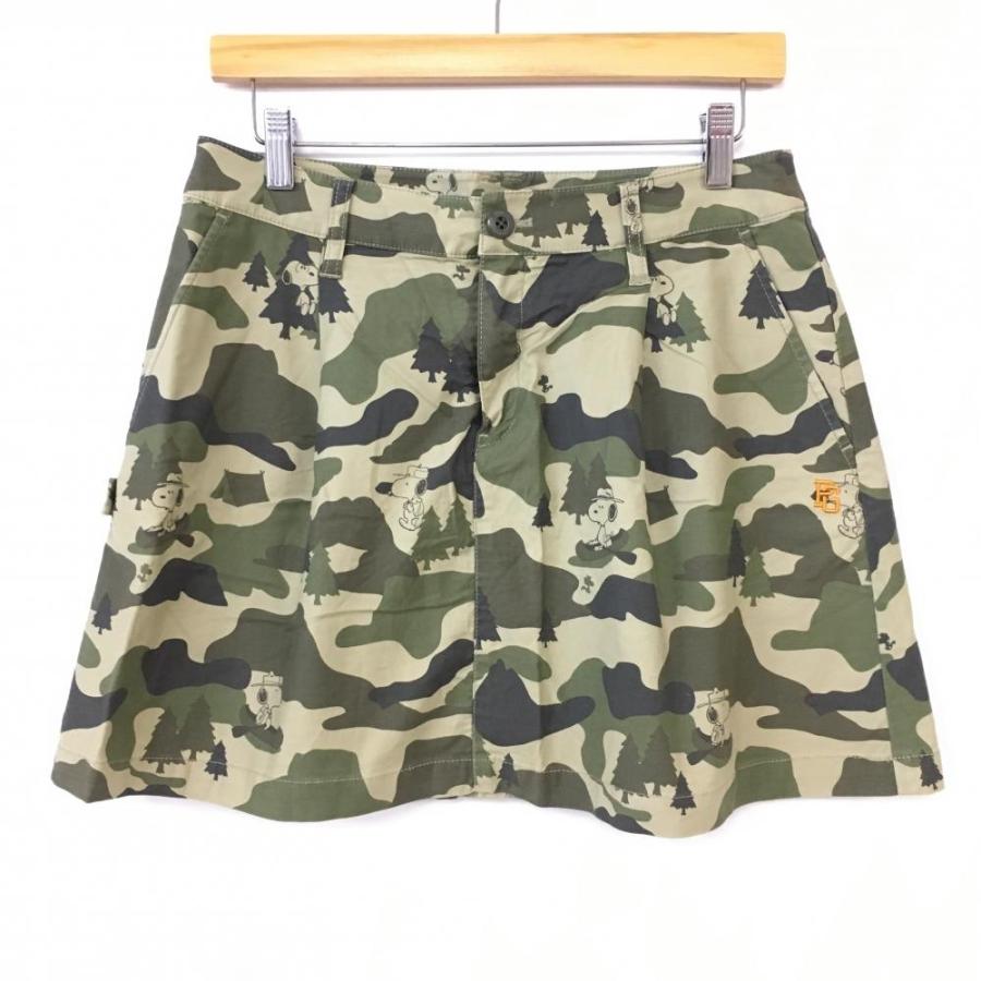 ワンピなど最旬ア 超美品 Pearly Gates パーリーゲイツ スカート カーキ ベージュ カモフラ スヌーピー 迷彩 ストレッチ レディース 2 L ゴルフウェア レディースウエア Savannah Osc Com