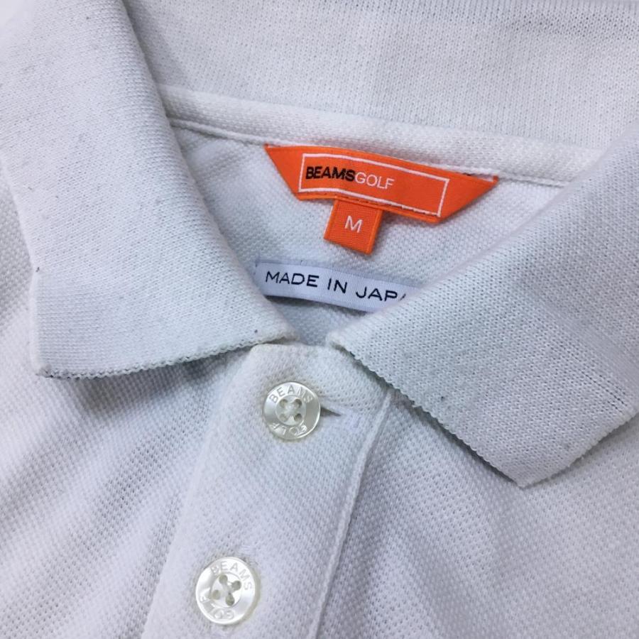 20%OFF価格／BEAMS GOLF ビームスゴルフ 半袖ポロシャツ 白×グリーン
