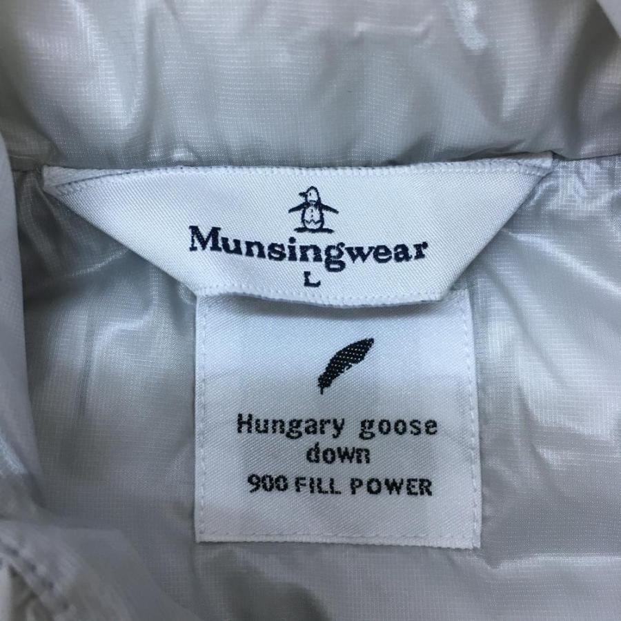 美品】Munsingwear マンシングウェア ダウンベスト ライトグレー