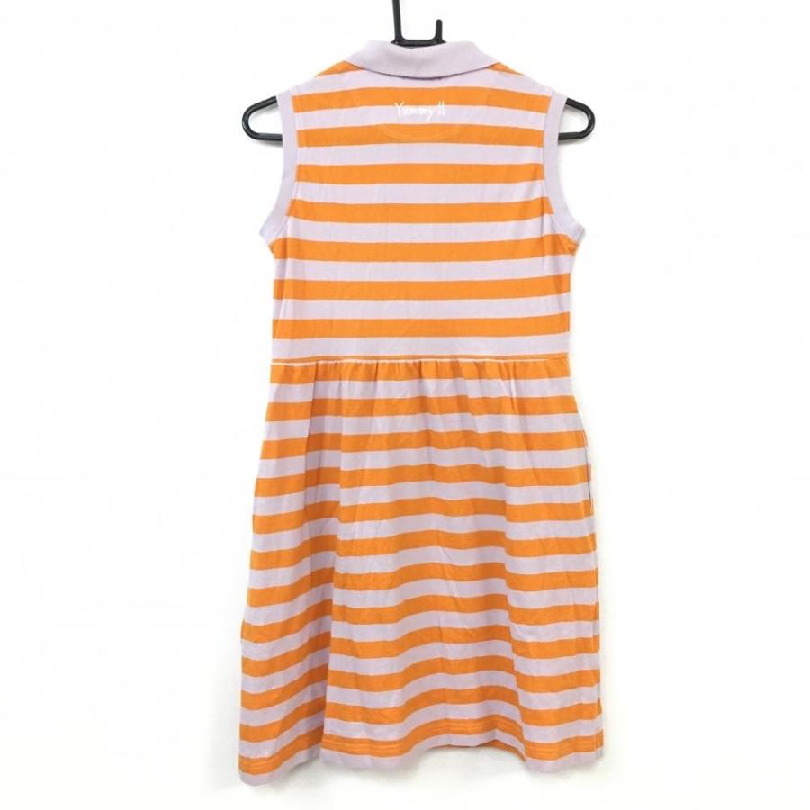 ジャックバニー ノースリーブワンピース オレンジ×ライトパープル