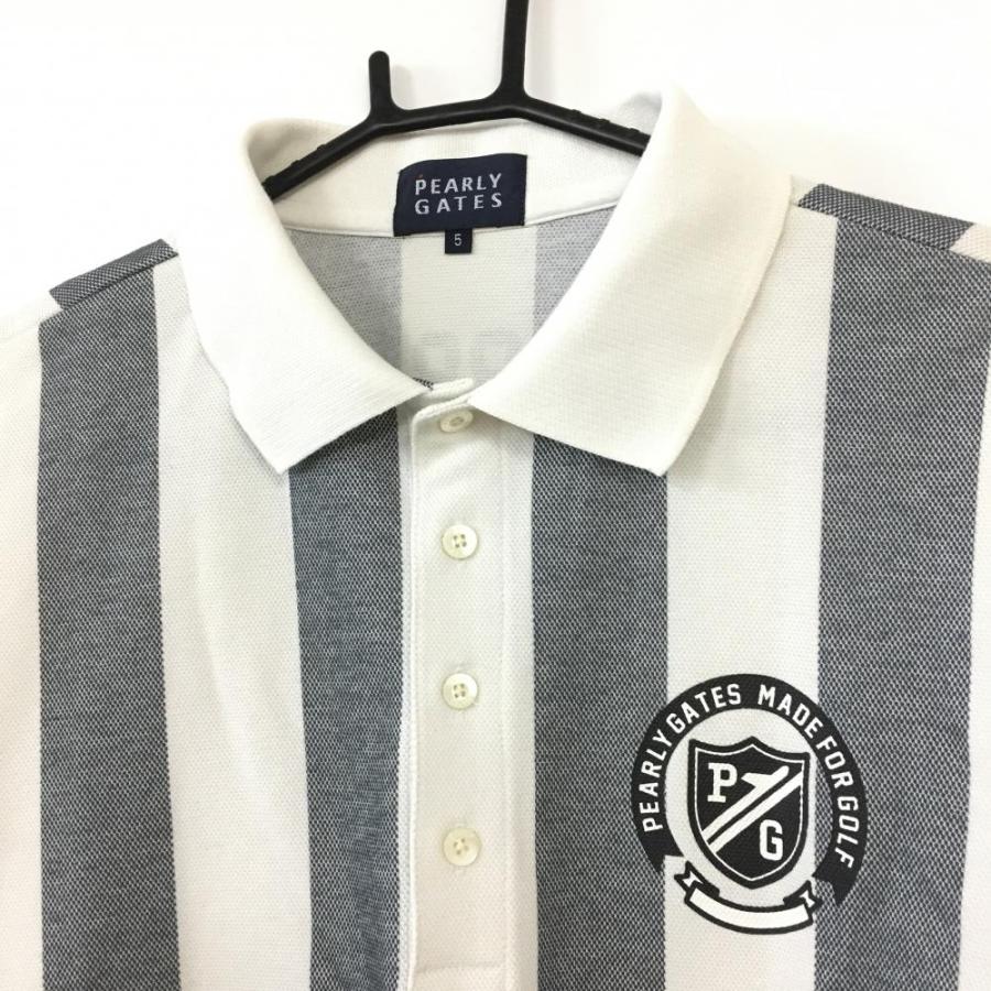 ☆20%OFF価格☆PEARLY GATES パーリーゲイツ 半袖ポロシャツ 白×グレー