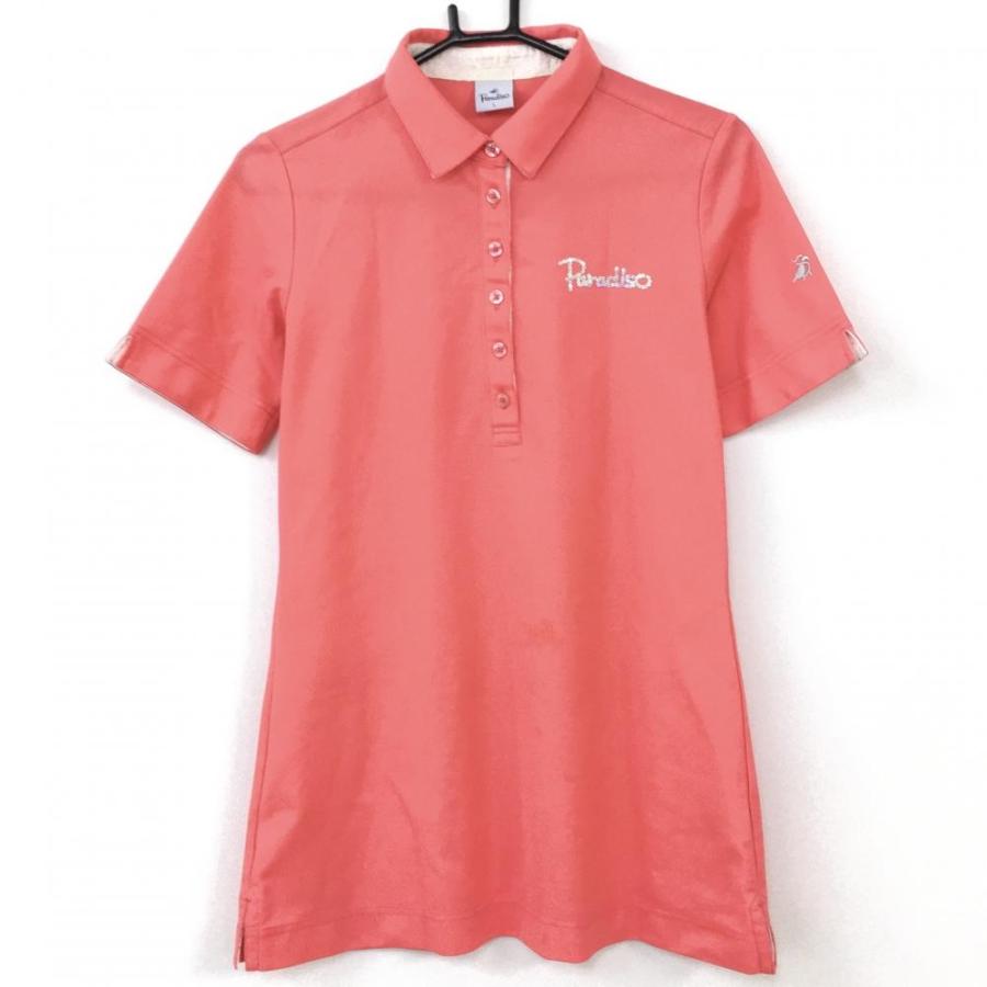 パラディーゾ 半袖ポロシャツ コーラルピンク チュニック丈