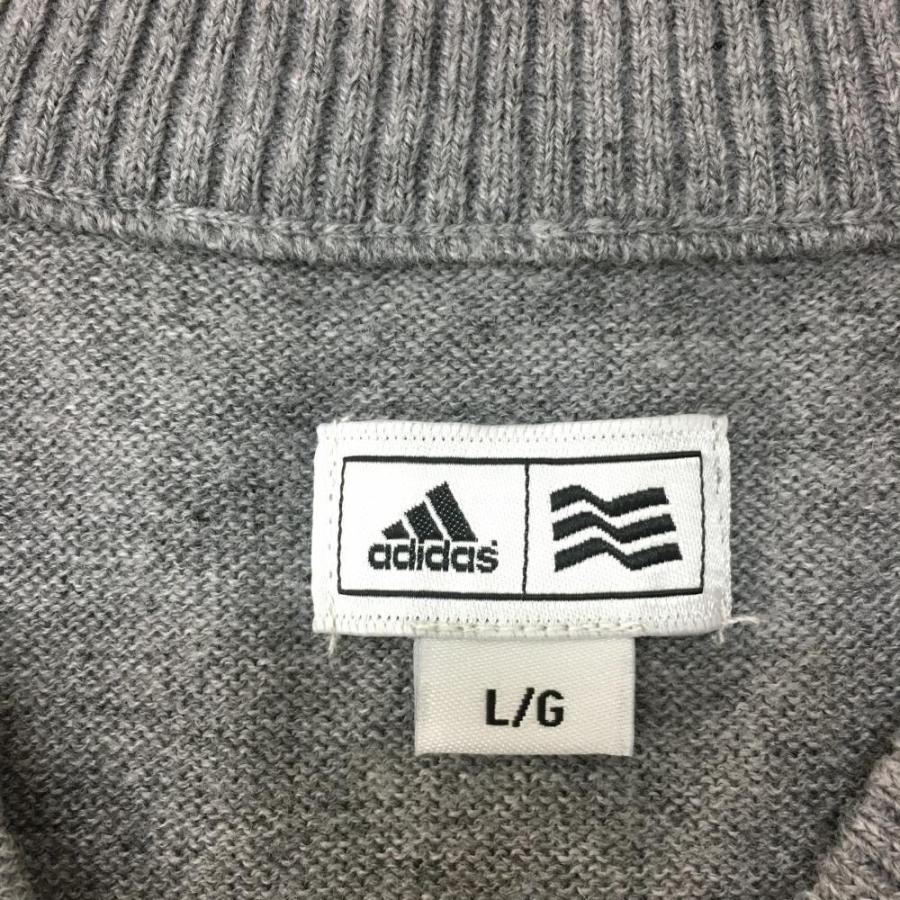 10%OFF価格／(美品)adidas アディダス ニットベスト グレー×白