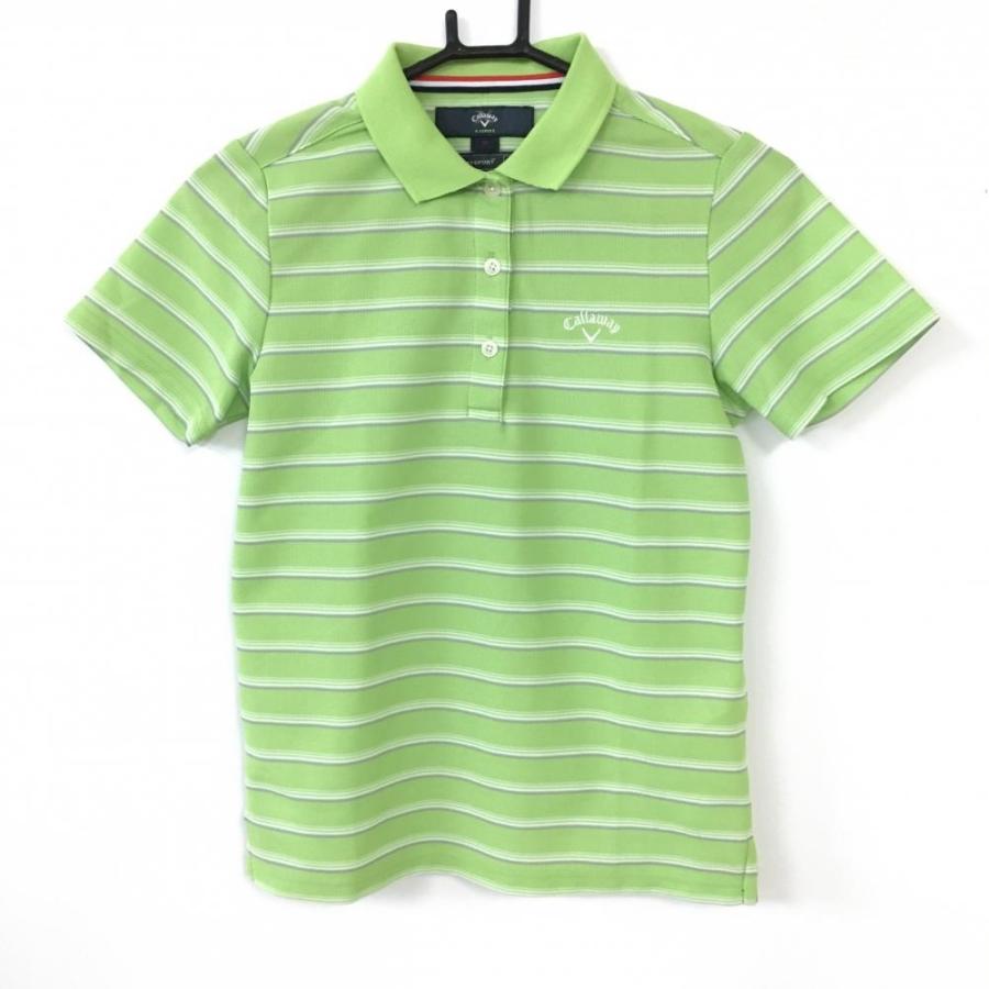 キャロウェイ 半袖ポロシャツ グリーン×白 ボーダー DRYSPORT レディース M ゴルフウェア Callaway（美品）／45%OFF価格  :1-240001075966:レオナード - 通販 - Yahoo!ショッピング