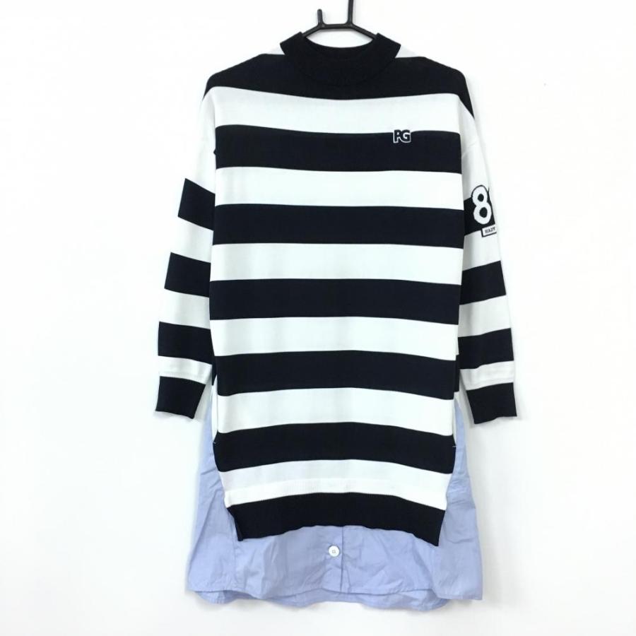 30 Off価格 21年 Pearly Gates パーリーゲイツ 異素材ハイネックワンピース 黒 白 ボーダー レイヤード風 レディース 0 S ゴルフウェア 1 レオナード 通販 Yahoo ショッピング