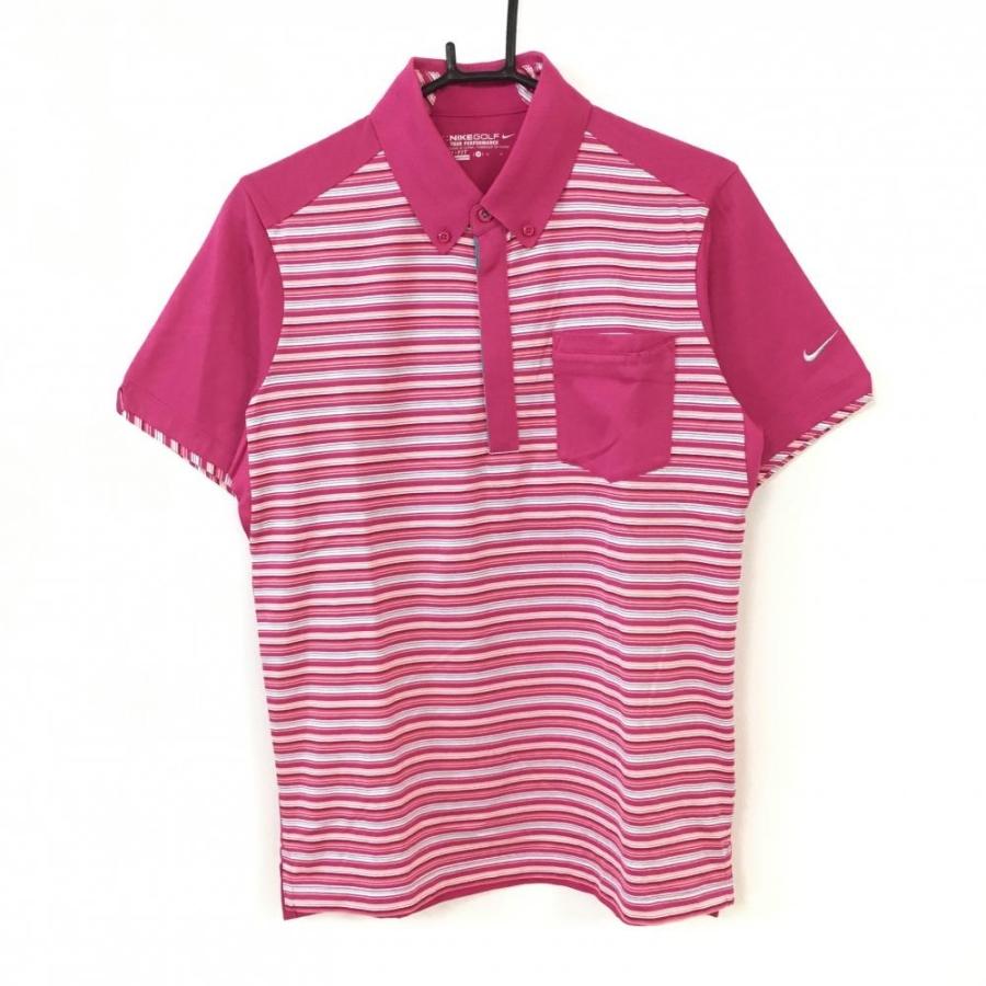 70 Off価格 超美品 Nike ナイキゴルフ 半袖ポロシャツ ピンク 白 ボーダー柄 Dri Fit メンズ M ゴルフウェア 1 レオナード 通販 Yahoo ショッピング