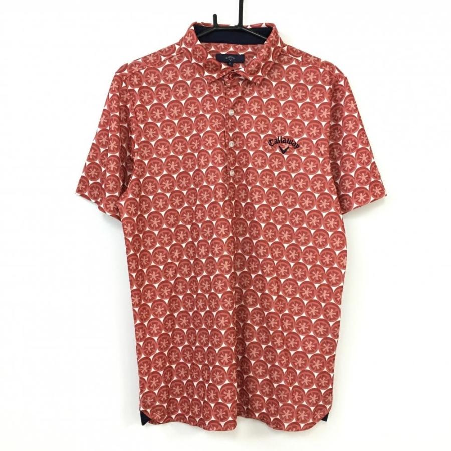 40%OFF価格／(超美品)Callaway キャロウェイ 半袖ポロシャツ レッド×白