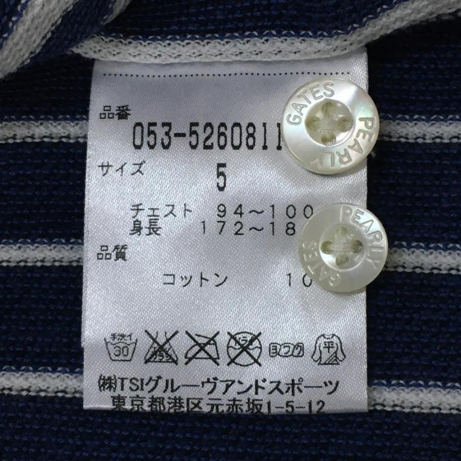 PEARLY GATES パーリーゲイツ 半袖ポロシャツ ネイビー×白