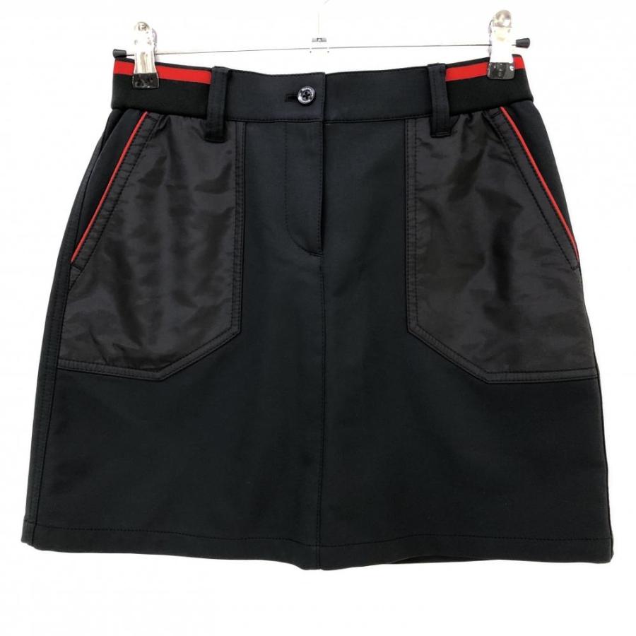 Munsingwear（マンシングウェア） スカート 黒×レッド ライン 切替