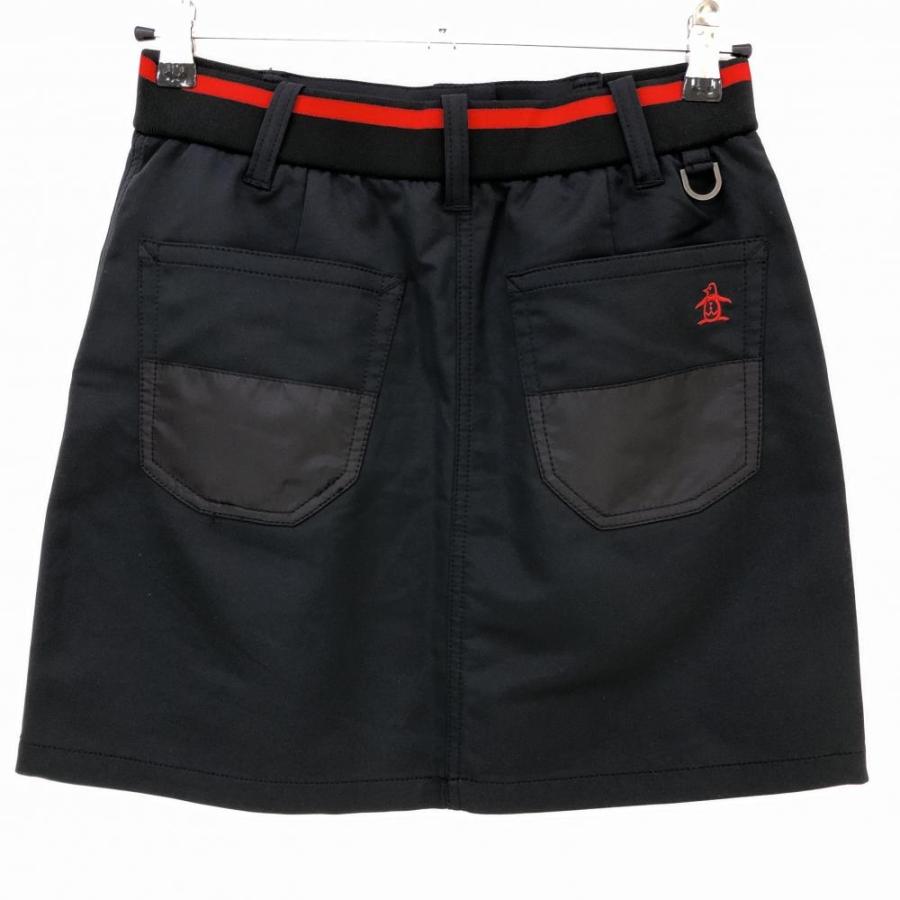 再再再値下げ新品　マンシングウェア　スカート13号　黒ブラック定価16500円 Munsingwear（マンシングウェア） スカート 黒×レッド ライン 切替