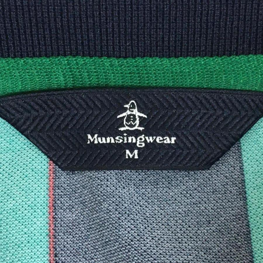 Munsingwear（マンシングウェア） 半袖ポロシャツ ネイビー×グリーン