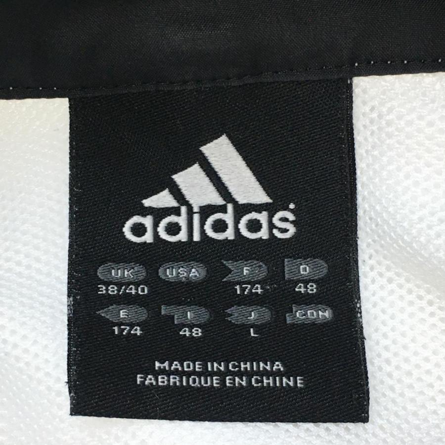 adidas（アディダス） ジャケット 白×黒 裏一部メッシュ 袖ライン