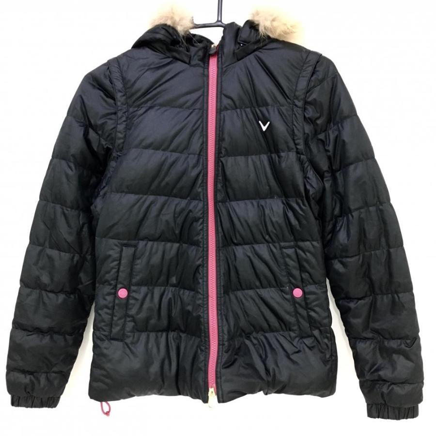 Callaway（キャロウェイ） ダウンジャケット 黒×ピンク 6WAY袖・フード