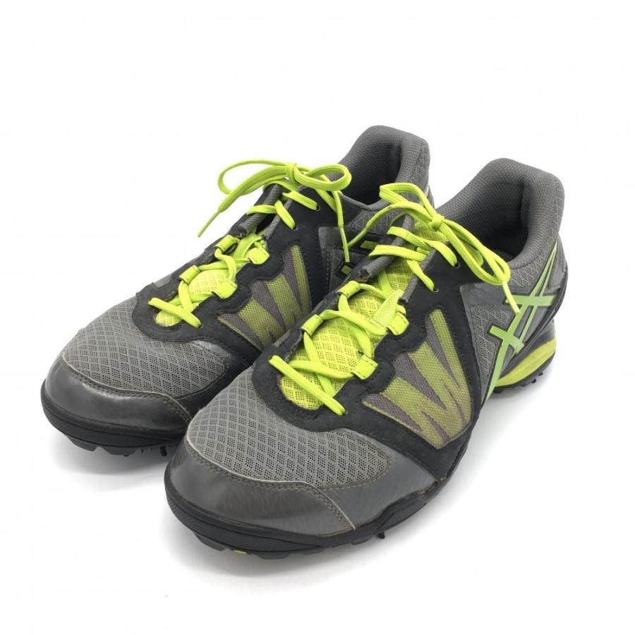 アシックス ゴルフシューズ　グリーン 27.5センチ 50%OFF価格／asics アシックス ゴルフシューズ グレー×ライムグリーン