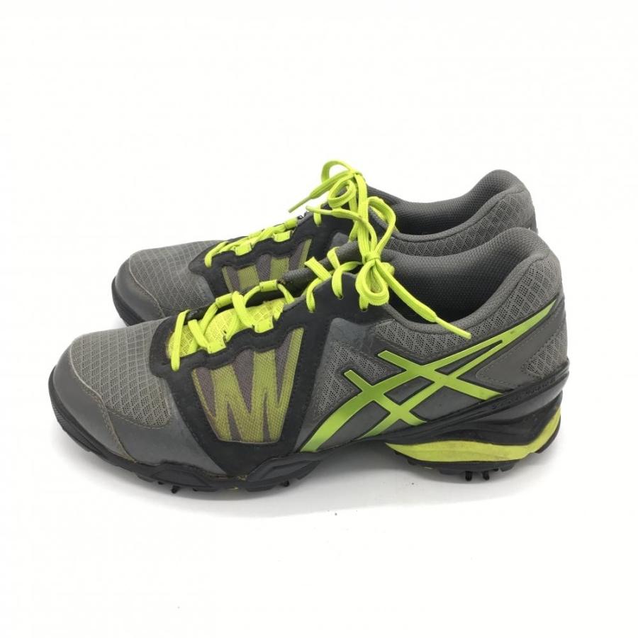 50%OFF価格／asics アシックス ゴルフシューズ グレー×ライムグリーン