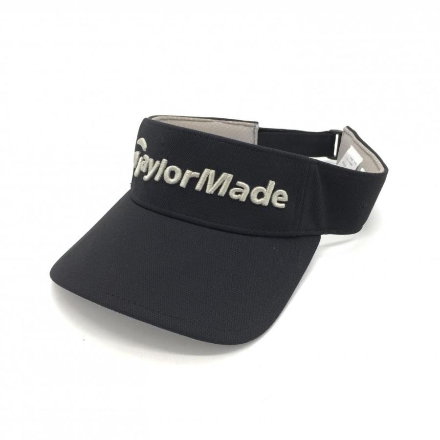 超美品】TaylorMade テーラーメイド サンバイザー 黒 立体ロゴ刺しゅう 