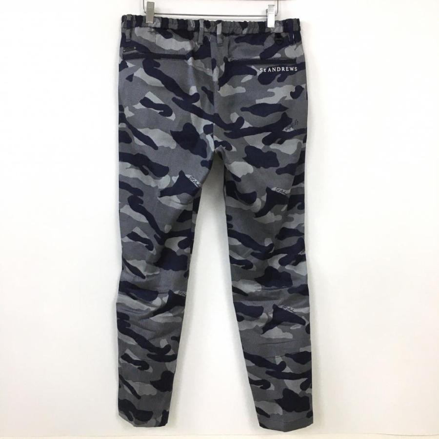 【50％オフ】定価 2.1万円 St ANDREWS ゴルフパンツ　柄　メンズ St ANDREWS セントアンドリュース パンツ グレー×ネイビー 迷彩