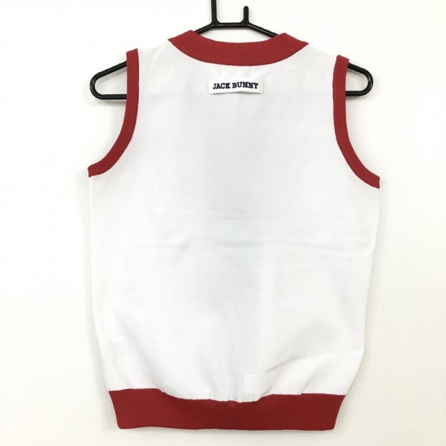 35%OFF価格／Jack Bunny ジャックバニー ニットベスト 白×レッド