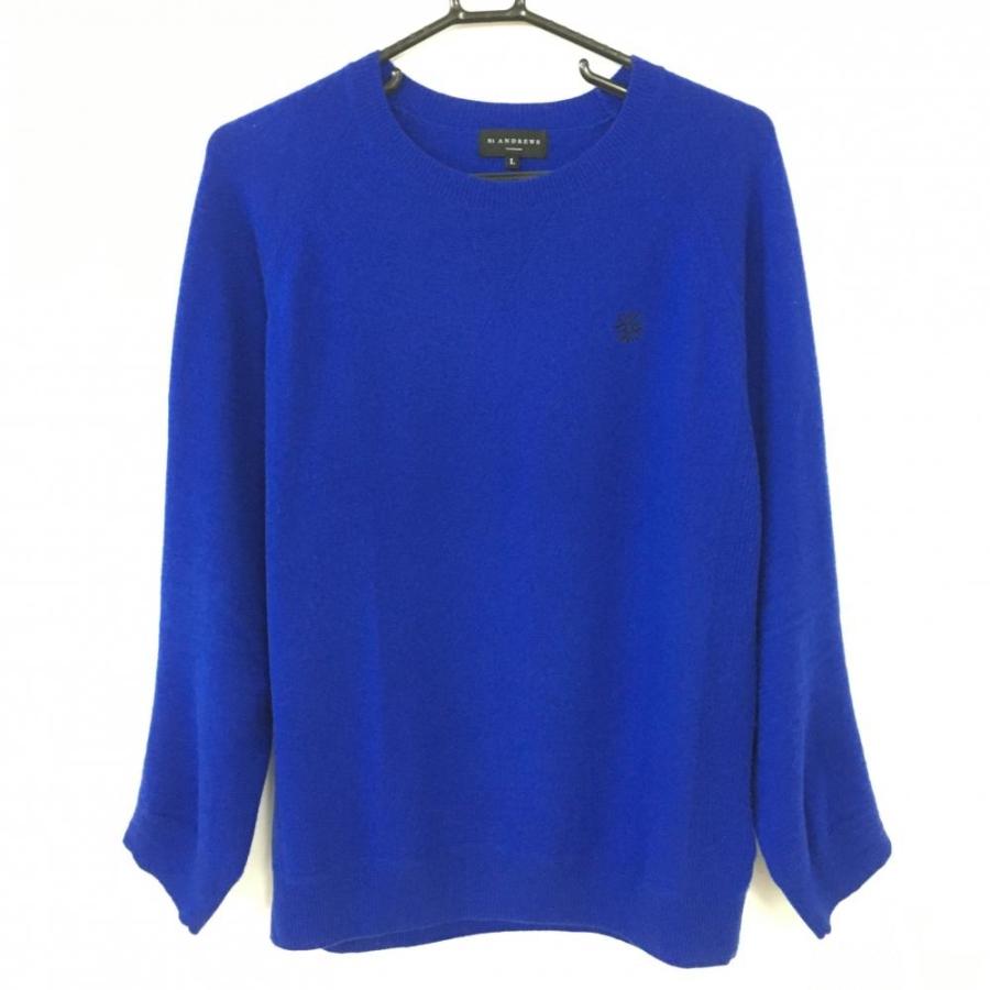 St ANDREWS セントアンドリュース セーター ブルー カシミヤ100