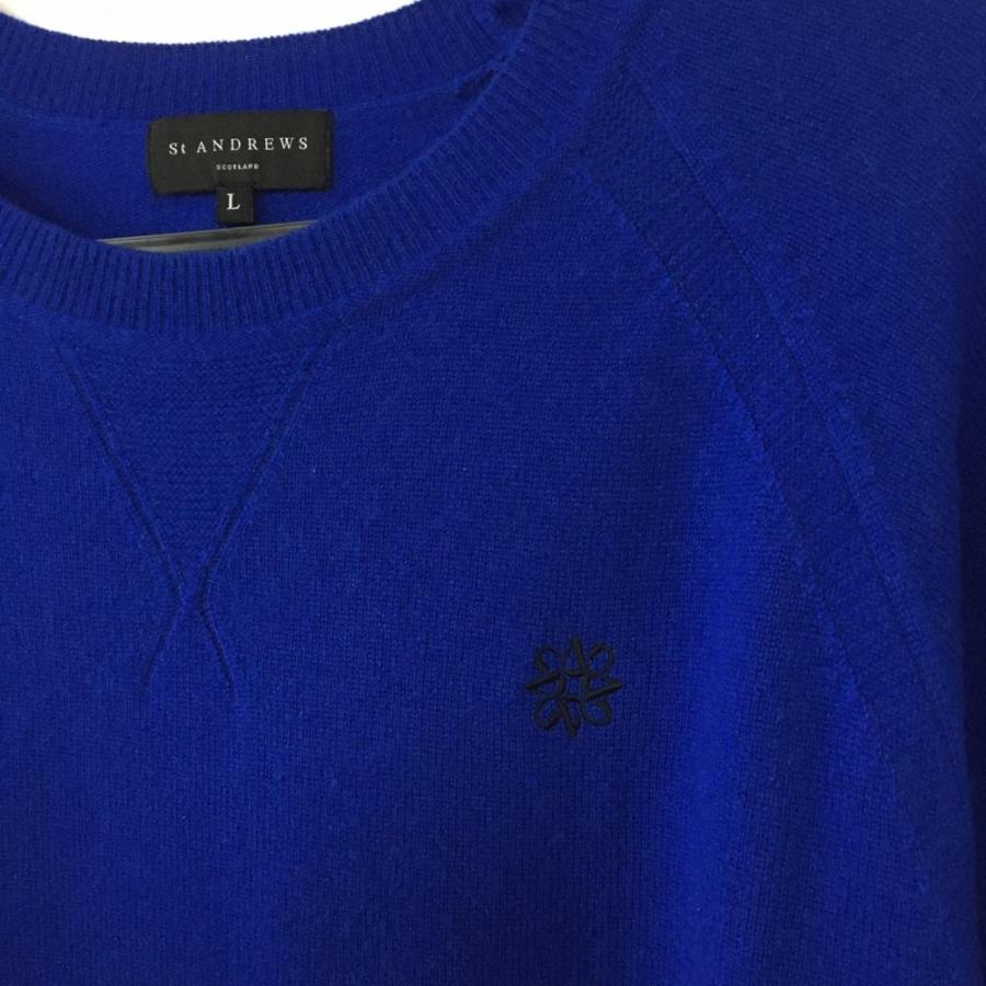 St ANDREWS セントアンドリュース セーター ブルー カシミヤ100