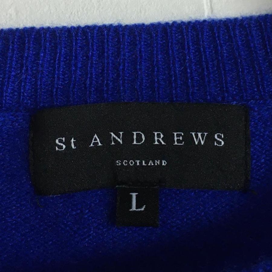 St ANDREWS セントアンドリュース セーター ブルー カシミヤ100