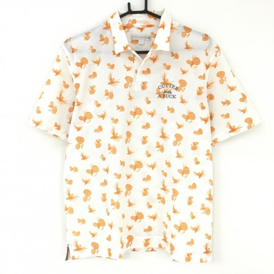 CUTTER&BUCK カッターアンドバック 半袖ポロシャツ 白×オレンジ