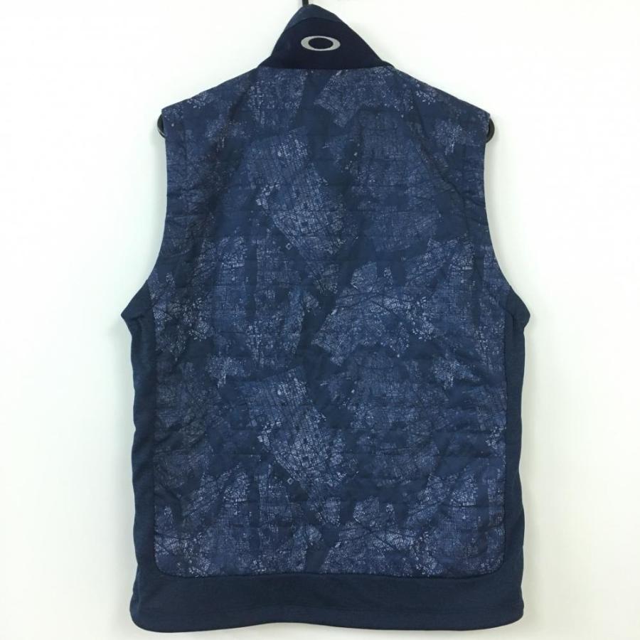 50%OFF価格／(超美品)Oakley オークリー 中綿切替ベスト ネイビー 総柄