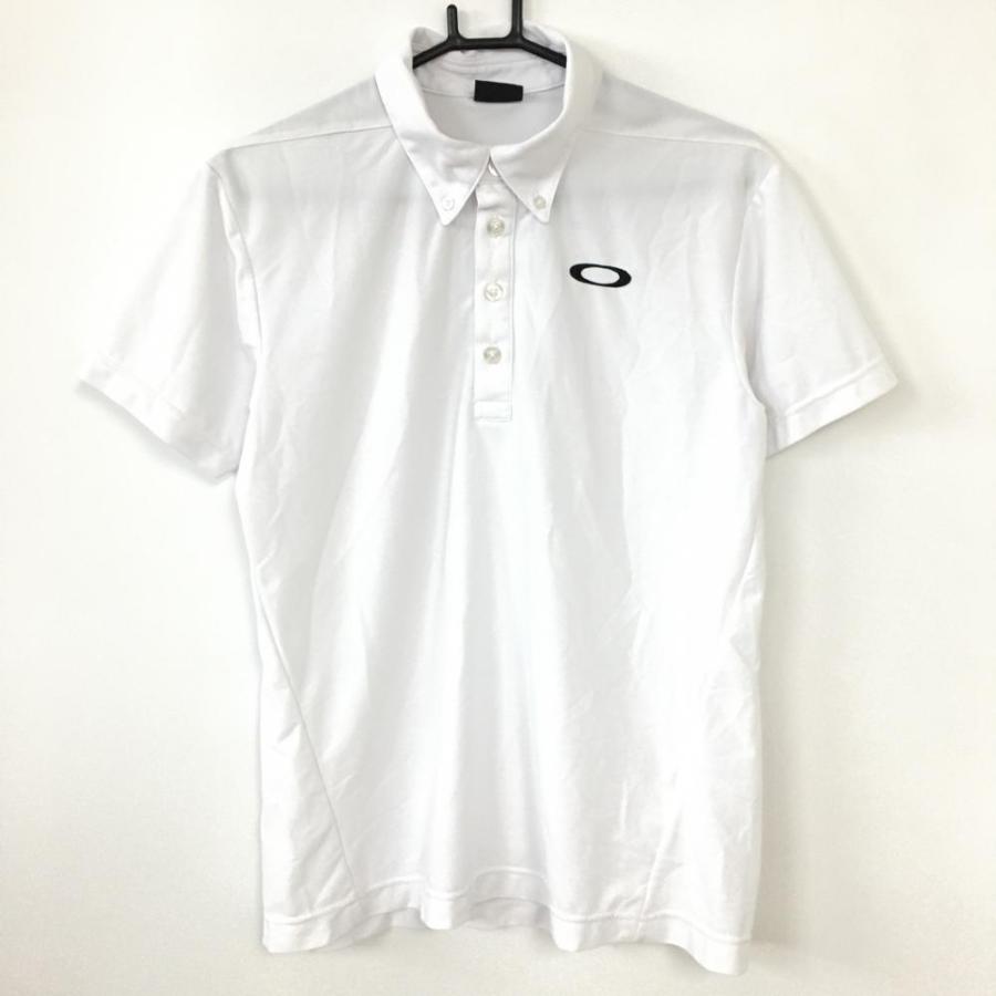 30%OFF価格／Oakley オークリー 半袖ポロシャツ 白 ボタンダウン ロゴ