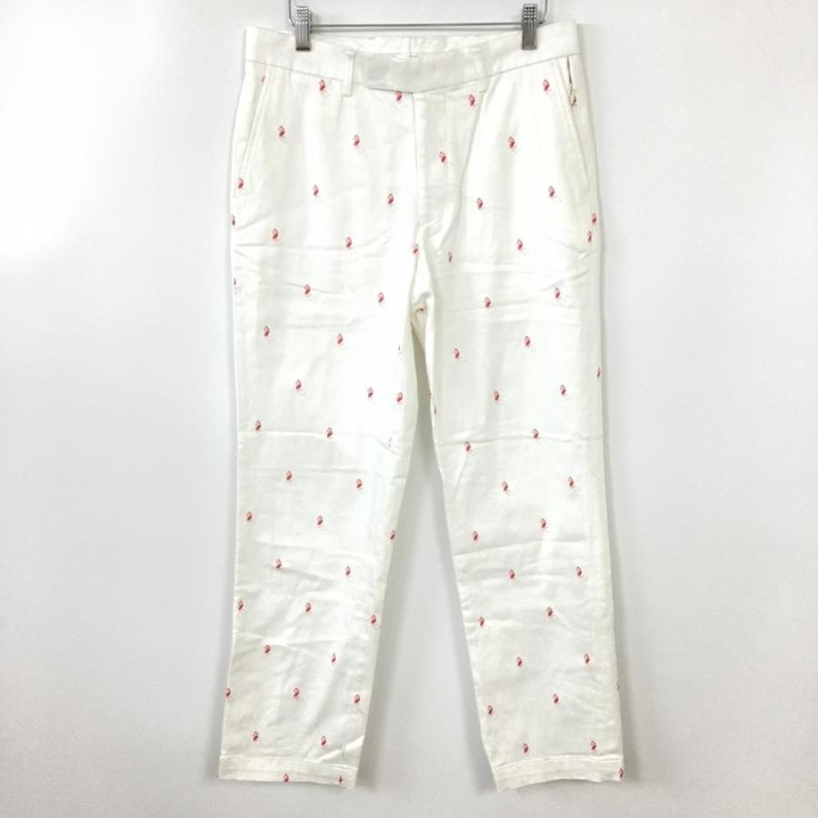 50%OFF価格／JUN＆ROPE ジュンアンドロペ パンツ 白×レッド フラミンゴ