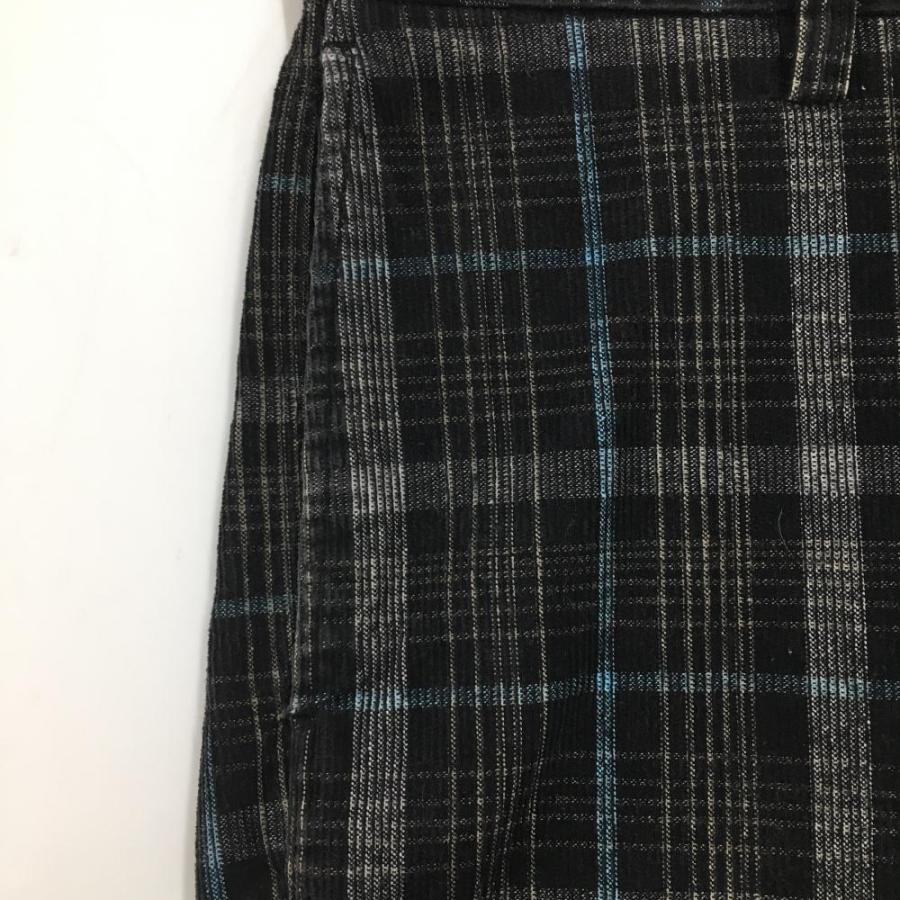 adidas アディダス パンツ 黒×ライトブルー チェック柄 起毛素材