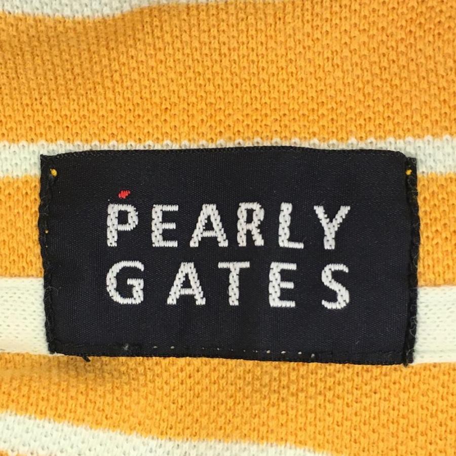 PEARLY GATES パーリーゲイツ 襟付き半袖シャツ オレンジ×白 PEARLY GATES パーリーゲイツ 襟付き半袖シャツ オレンジ×白