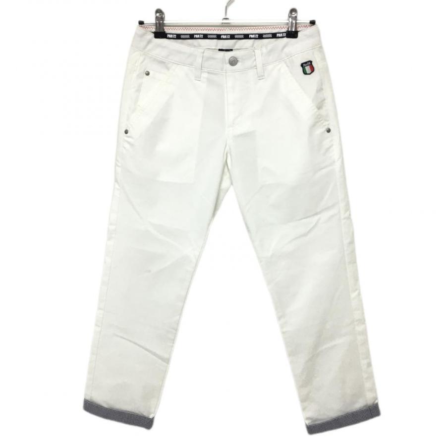 【新品】PAR 72 パーセッタンタドゥエ ゴルフ パンツ 長ズボン チェック柄 PAR72（パーセッタンタドゥエ） パンツ 白×ネイビー 裾チェック柄