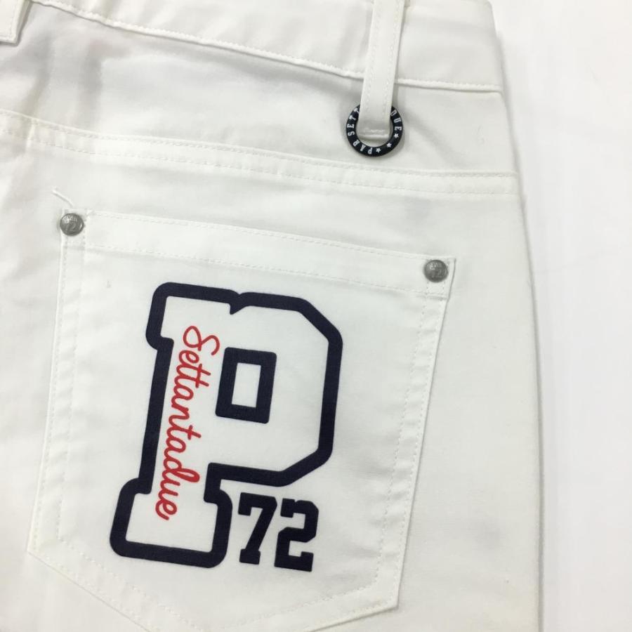 【新品】PAR 72 パーセッタンタドゥエ ゴルフ パンツ 長ズボン チェック柄 PAR72（パーセッタンタドゥエ） パンツ 白×ネイビー 裾チェック柄