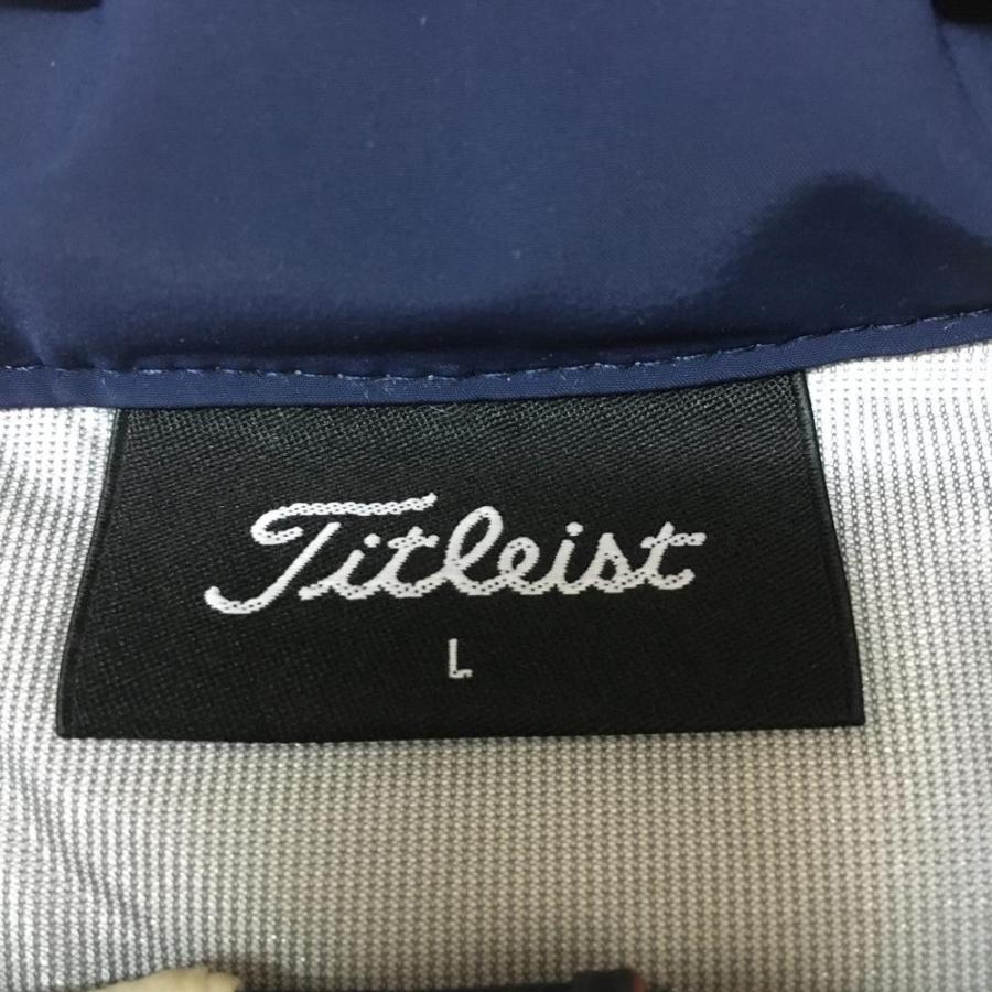 TITLEIST タイトリスト 中綿ベスト 白×ネイビー ロゴプリント ダブル