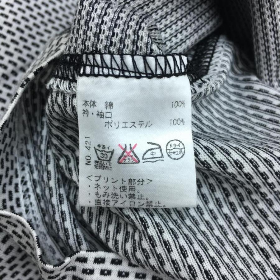 Heal Creek（ヒールクリーク） 半袖ハイネックシャツ 黒×白 総柄