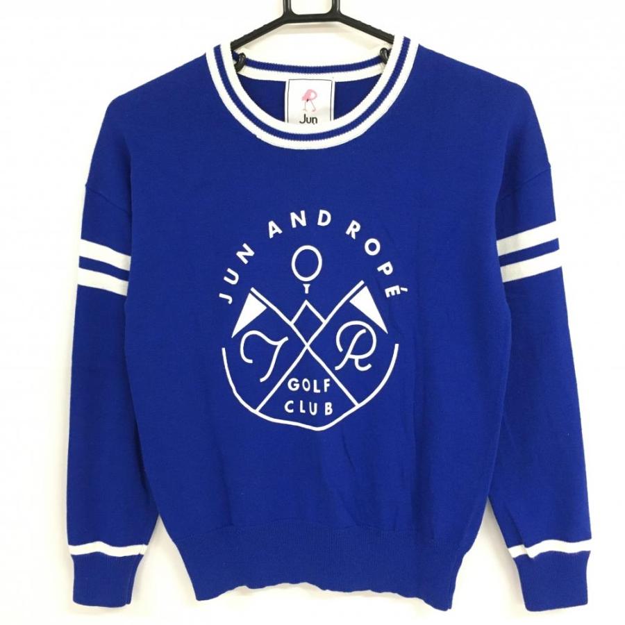 【新品】ジュンアンドロペ　長袖　ニット JUN&ROPE'（ジュンアンドロペ） 長袖ニットセーター ブルー×白